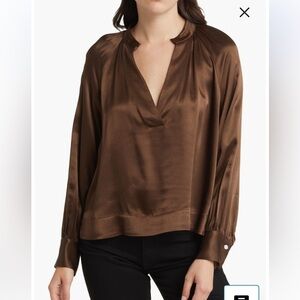 NWOT Rails Silky Moss Brown Blouse